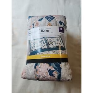 Mainstays Abby Corsair Shams Essentials 2 pc King Quilted Floral